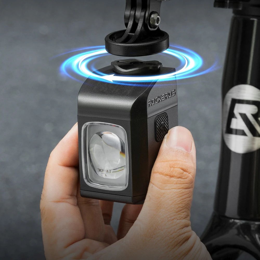 Rockbros M8 1600lm priekinis dviračio žibintas su nuotolinio valdymo pultu 10m įkraunamas 4000 mAh - juodas