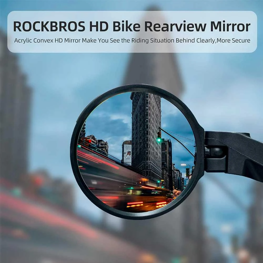 Rockbros 26210001003 galinio vaizdo kairysis dviračio veidrodėlis – juodas