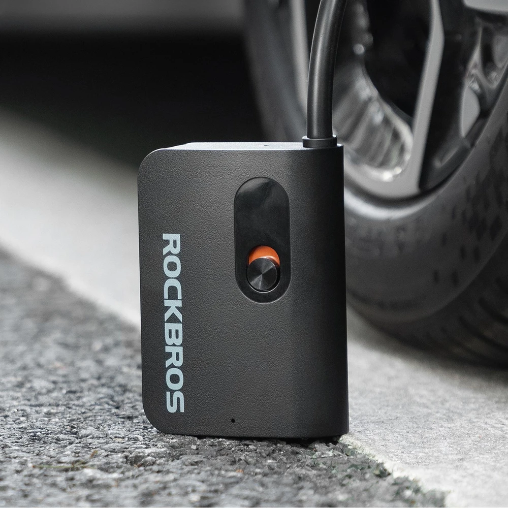 Rockbros L1 Mini belaidis siurblys 70 psi kompresorius 200 mm Schrader žarnos ilgis - juodas