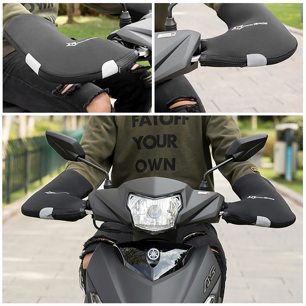 Rockbros D16-B Motorcycle-Compatible Windproof Atsparus vandeniui Handlebar Gloves - Juodas