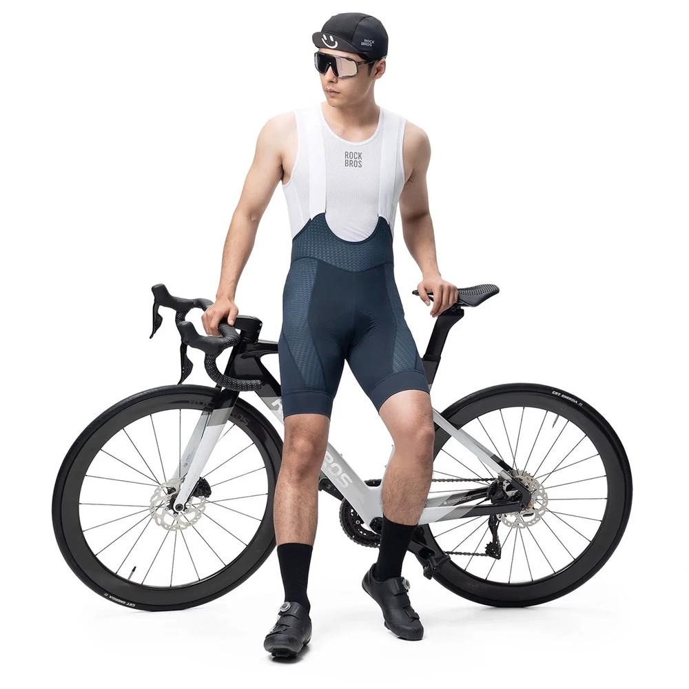 Rockbros YDDK009 Men's Cycling Bib Shorts with Pad Size XL - Dark Mėlyna