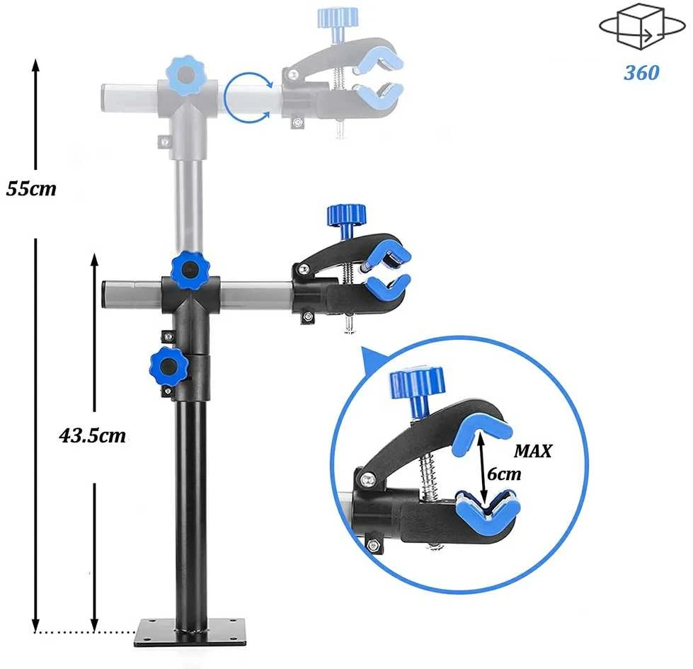 Rockbros Dviračio serviso stovas F48c8 MP-01 su stalviršio rankenėlėmis - juoda
