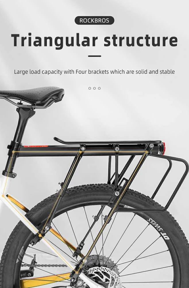 Rockbros 33210004001 bicycle rack with shelf – juodos spalvos