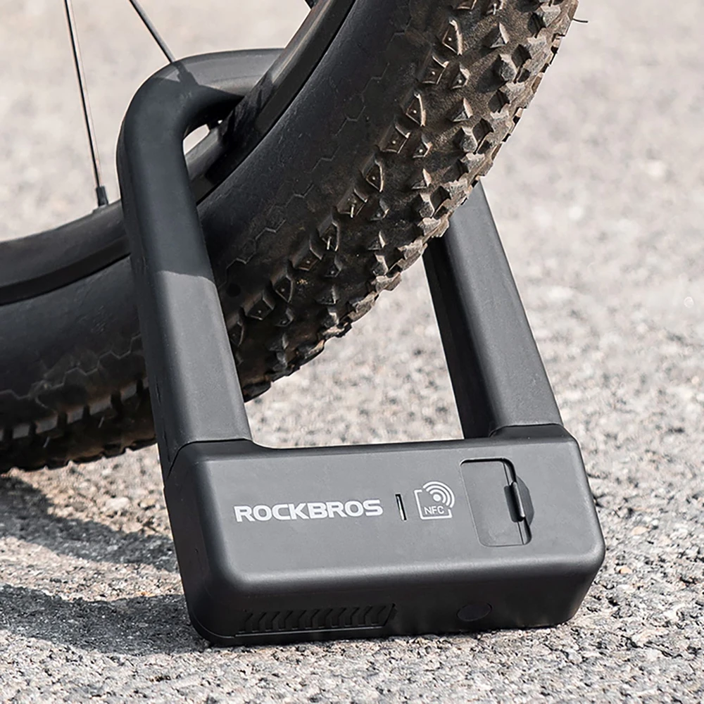 Rockbros RBNS1 išmanioji dviračio spyna su NFC skaitytuvu - Juodas