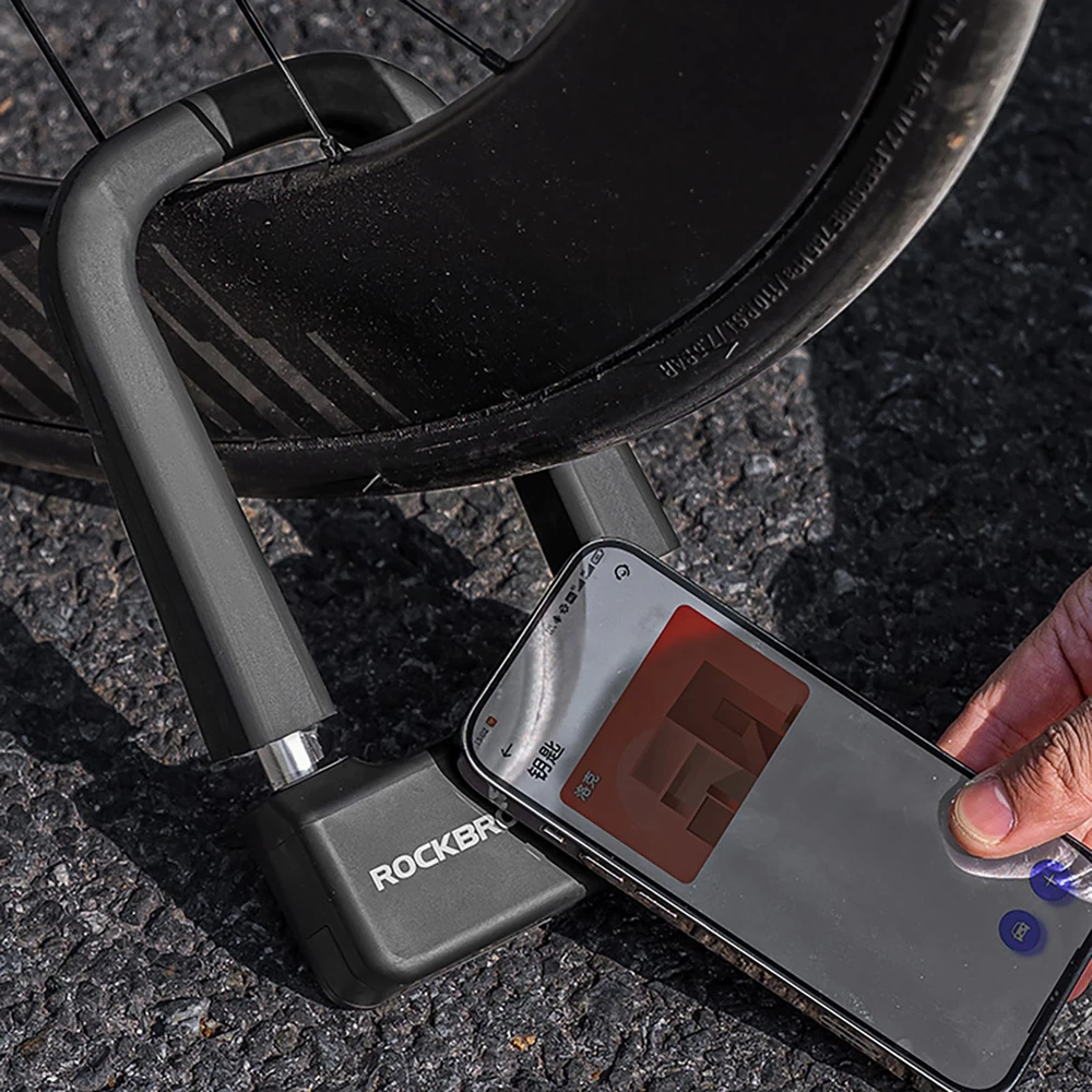 Rockbros RBNS1 išmanioji dviračio spyna su NFC skaitytuvu - Juodas