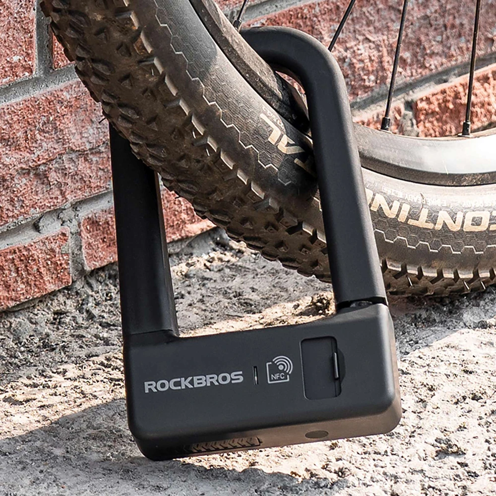 Rockbros RBNS1 išmanioji dviračio spyna su NFC skaitytuvu - Juodas