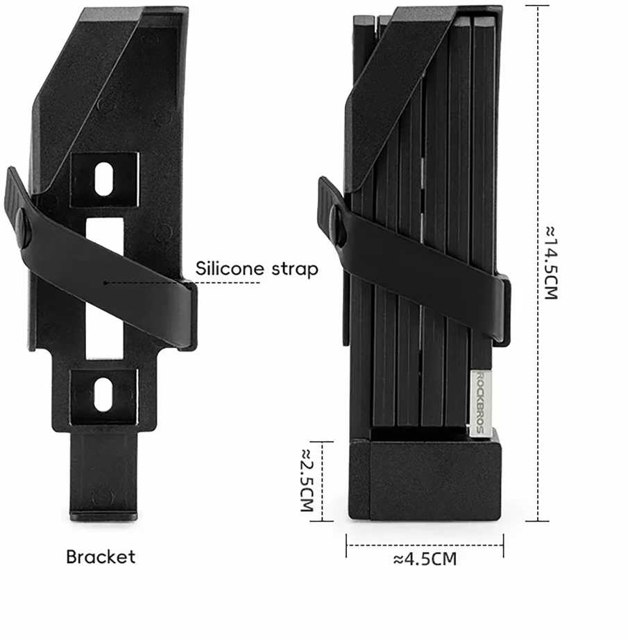 Rockbros 32140003001 sulankstoma dviračio spyna su raktu ir rankena, 68 cm - juodas