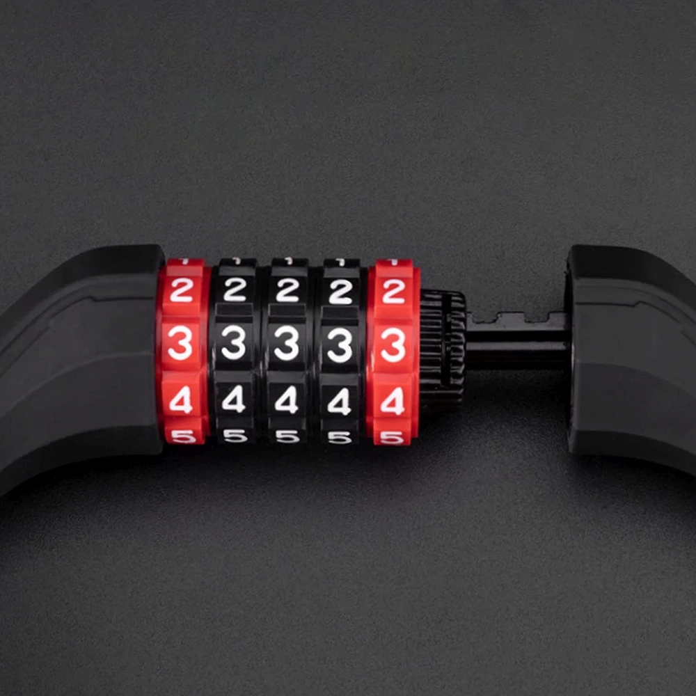 Rockbros RKS507 dviračio spyna su 5 skaitmenų kodu, plieniniu trosu, 180 cm - juodas