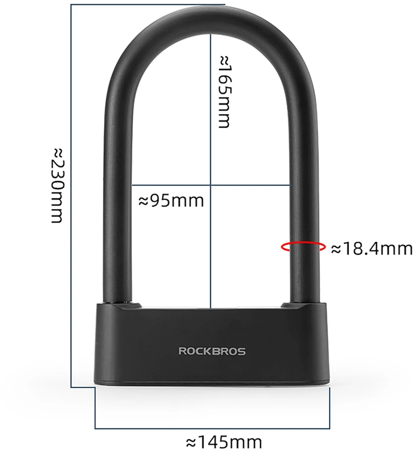 Rockbros 32210818001 Išmanusis dviračio užraktas su pirštų atspaudų skaitytuvu ir „Bluetooth“ ryšiu - Juodas