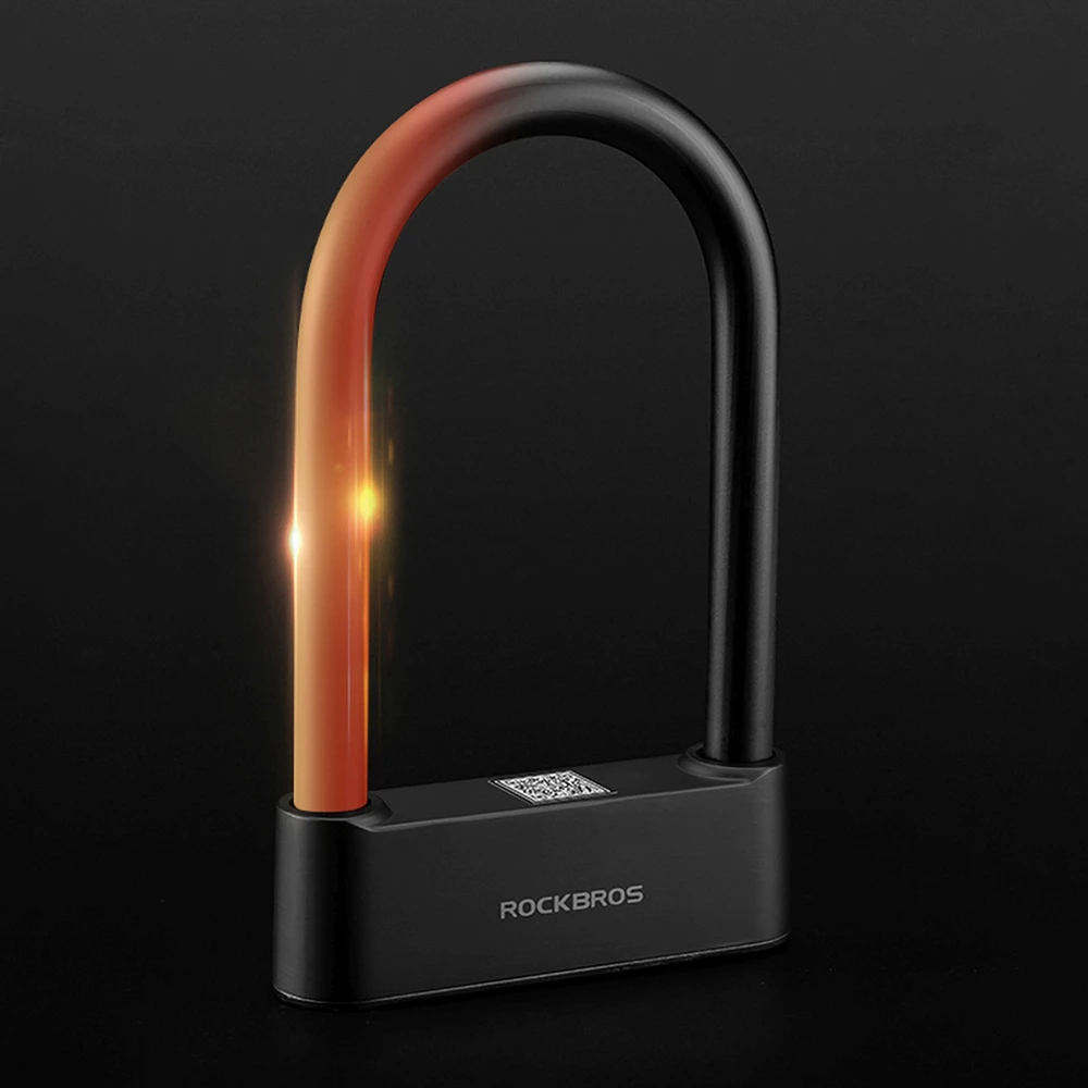 Rockbros 32210818001 Išmanusis dviračio užraktas su pirštų atspaudų skaitytuvu ir „Bluetooth“ ryšiu - Juodas