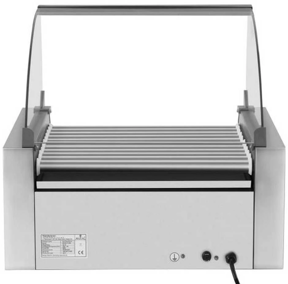 Ritininis ritininis grilis su dangteliu ir kaitinimo stalčiumi bandelėms 20 HotDog dešrelių 2600W 230V Royal Catering