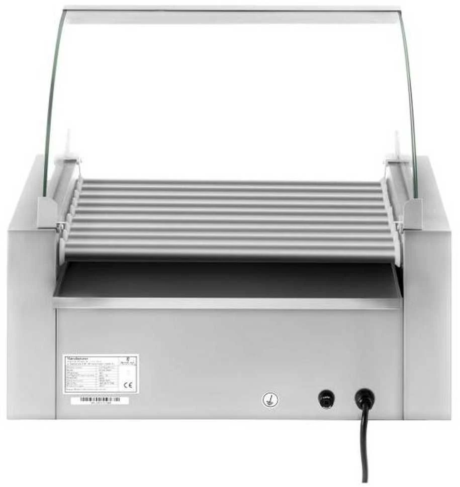 Ritininis ritininis grilis su dangteliu ir kaitinimo stalčiumi bandelėms 16 HotDog dešrelių 2200W 230V Royal Catering