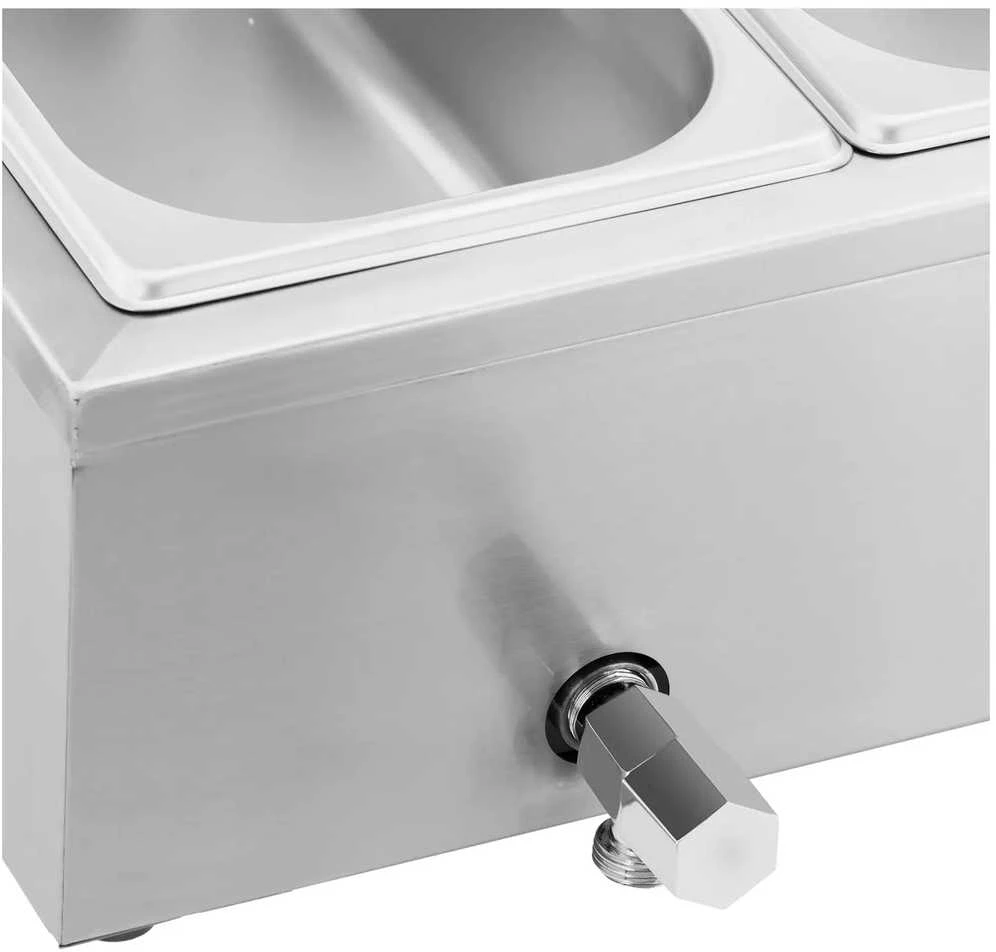 Royal Catering Bain-marie maisto šildomasis bufetas su dangteliu 6 x GN 1/3 2100 W