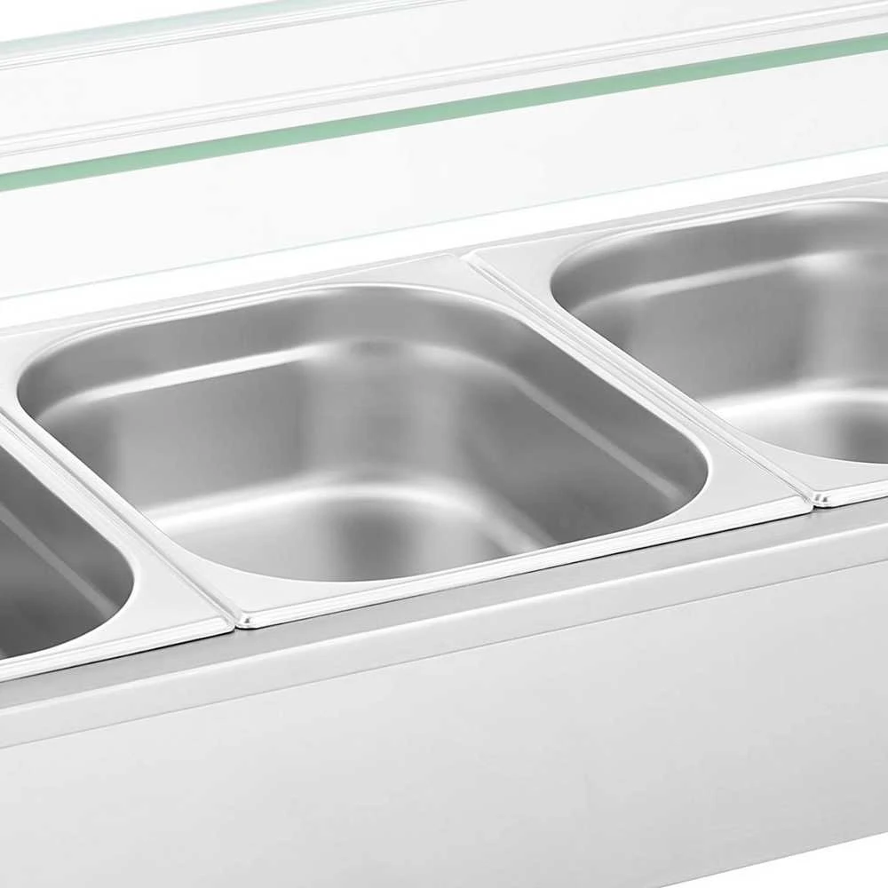 Royal Catering Bain-marie maisto šildomasis bufetas su dangteliu 4 x GN 1/2 2000 W