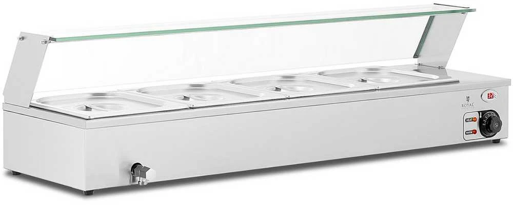 Royal Catering Bain-marie maisto šildomasis bufetas su dangteliu 4 x GN 1/2 2000 W