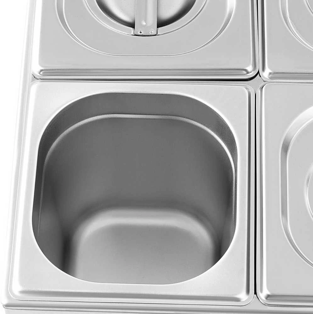 Royal Catering Bain-marie maisto šildytuvas šildymo bufetas 6 x GN 1/6 600 W