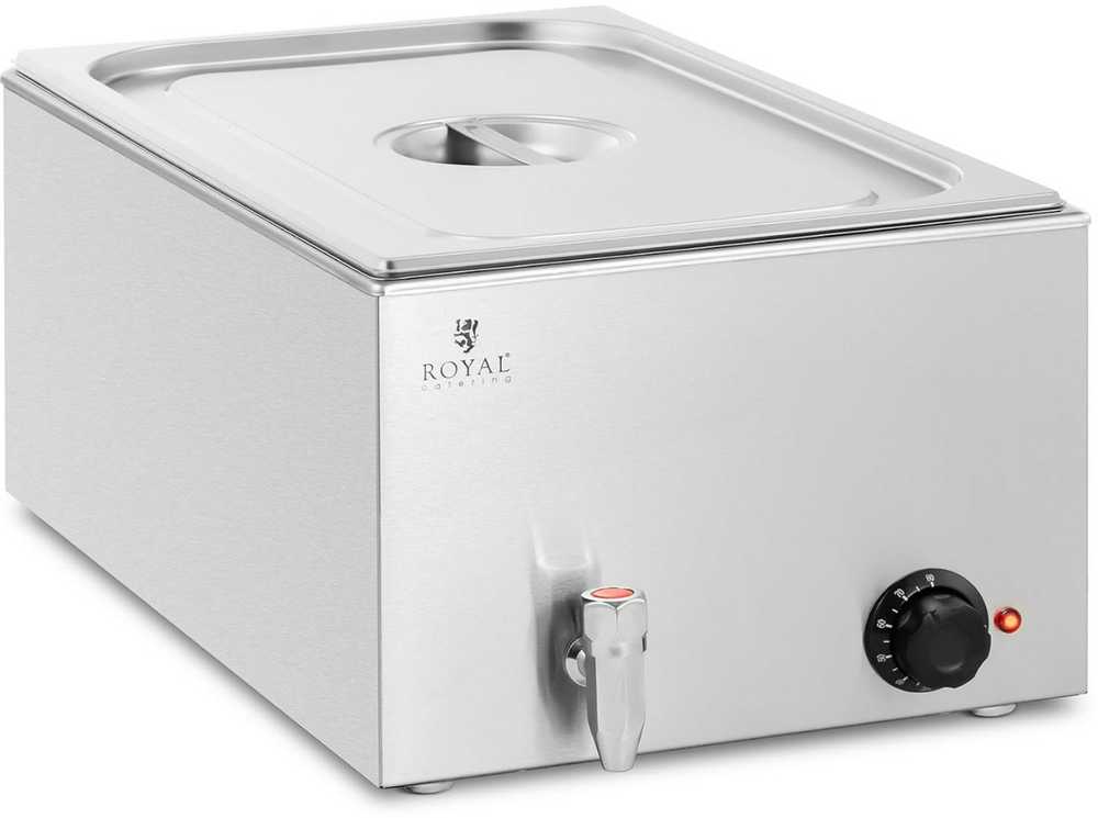 Royal Catering Bain-marie elektrinis šildytuvas su čiaupu GN 1/1 600 W