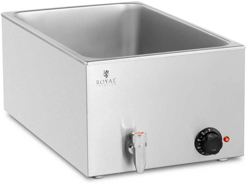 Royal Catering Bain-marie elektrinis šildytuvas su čiaupu GN 1/1 konteineriams 600 W
