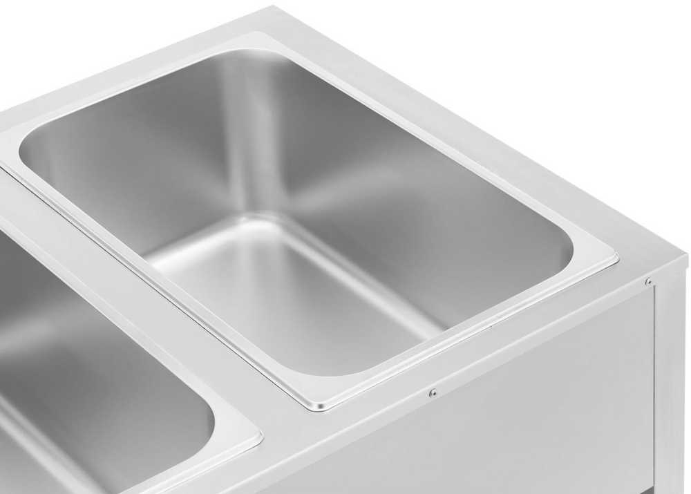 Royal Catering Bain-marie maitinimo šildytuvas su pagrindu, laisvai pastatomas 2 x GN 1/1 1265 W