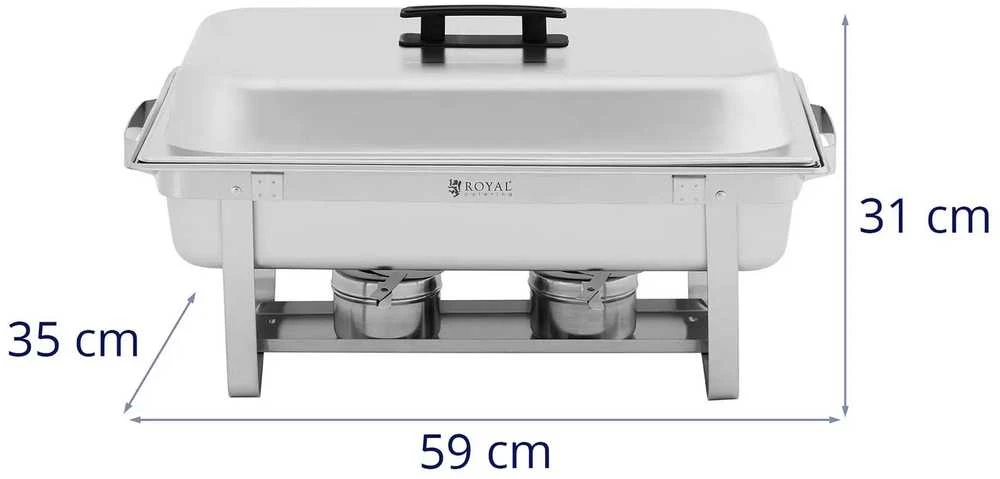 Royal Catering Buffet bain-marie šildytuvas makaronų patiekalams su GN indeliais 2 x 8l - rinkinyje 2 vnt.