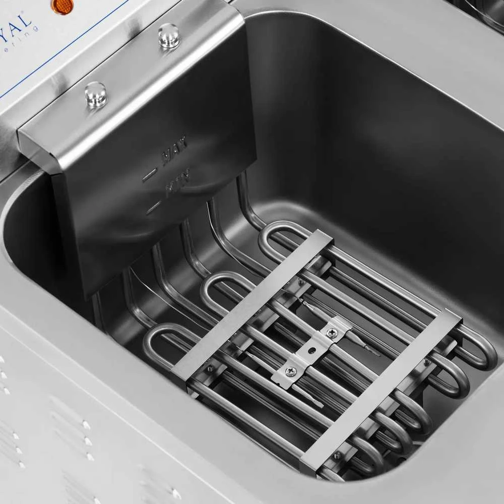 Royal Catering Dviguba atskirai pastatoma elektrinė gruzdintuvė su spintele 400 V 10000 W 26 l