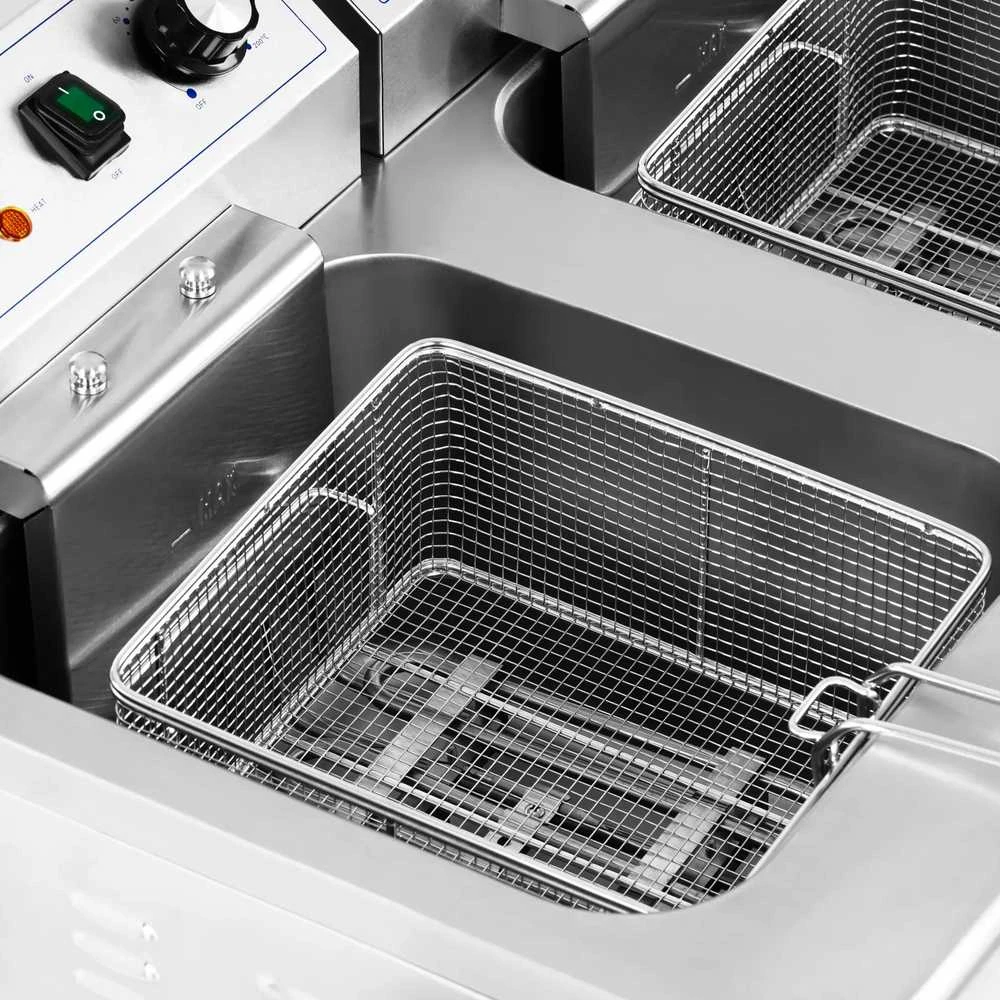 Royal Catering Dviguba atskirai pastatoma elektrinė gruzdintuvė su spintele 400 V 10000 W 26 l