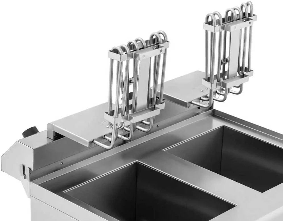 Royal Catering Dviguba dviejų kamerų gruzdintuvė su spintele 400V - 2x10L