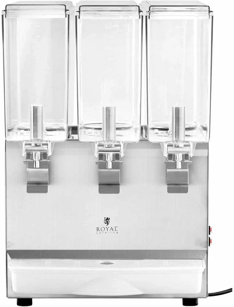 Royal Catering Trigubas aušinamas sulčių ir gėrimų dozatorius, 3 x 10 l, 320 W