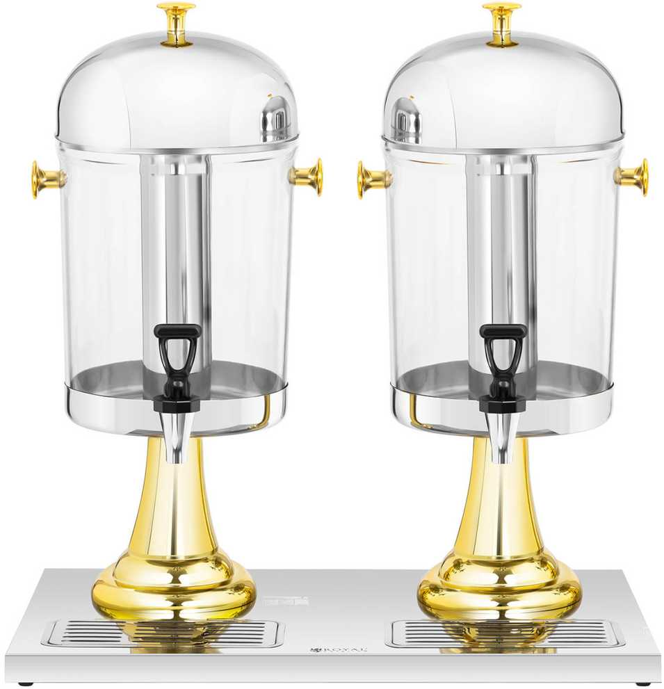 Royal Catering Vėsinantis bufetas sulčių ir gėrimų dozatorius, dvigubas, 2 x 8 l