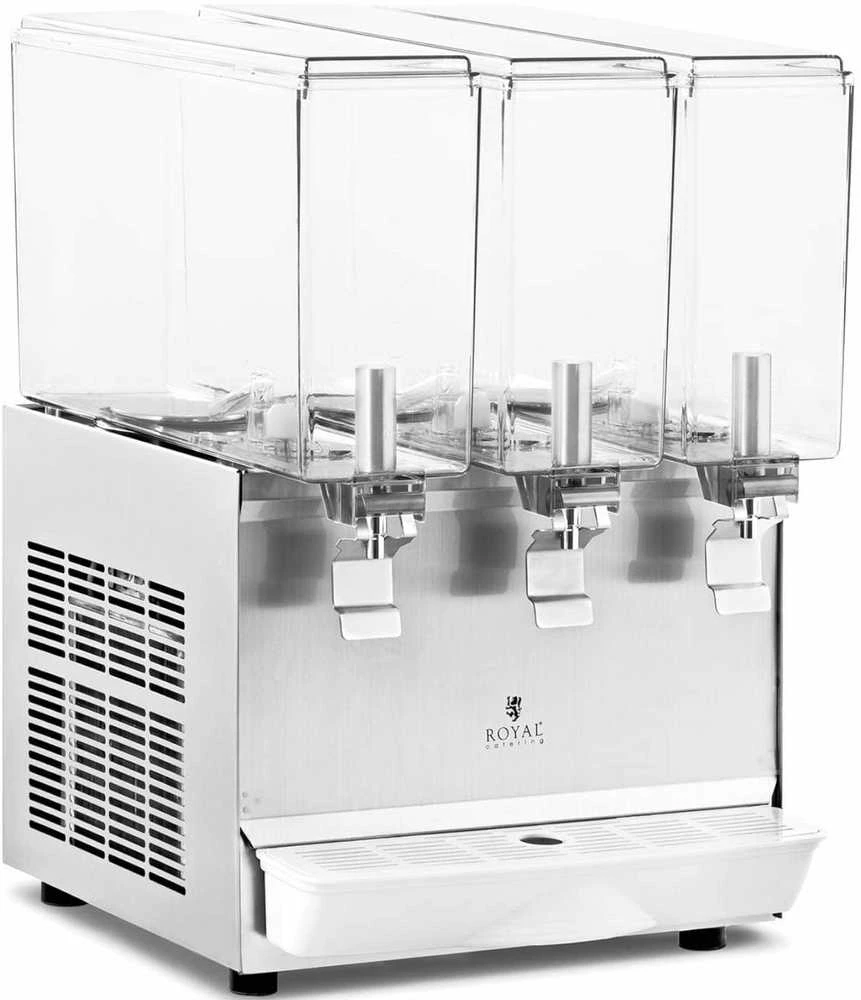 Royal Catering Trigubas aušinamas sulčių ir gėrimų dozatorius, 3 x 10 l, 320 W