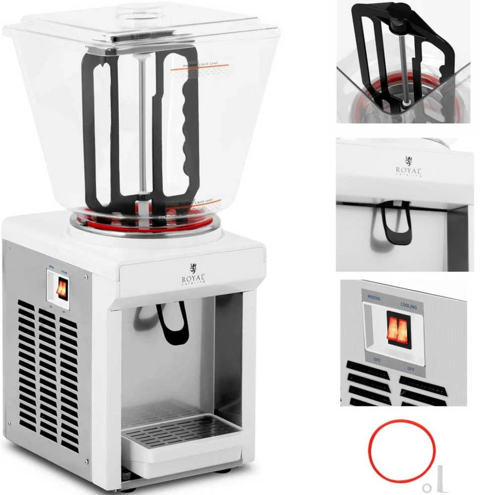 Sulčiaspaudė Royal Catering Aušinimo dozatorius su sulčių ir gėrimų maišytuvu, 25 l, 240 W