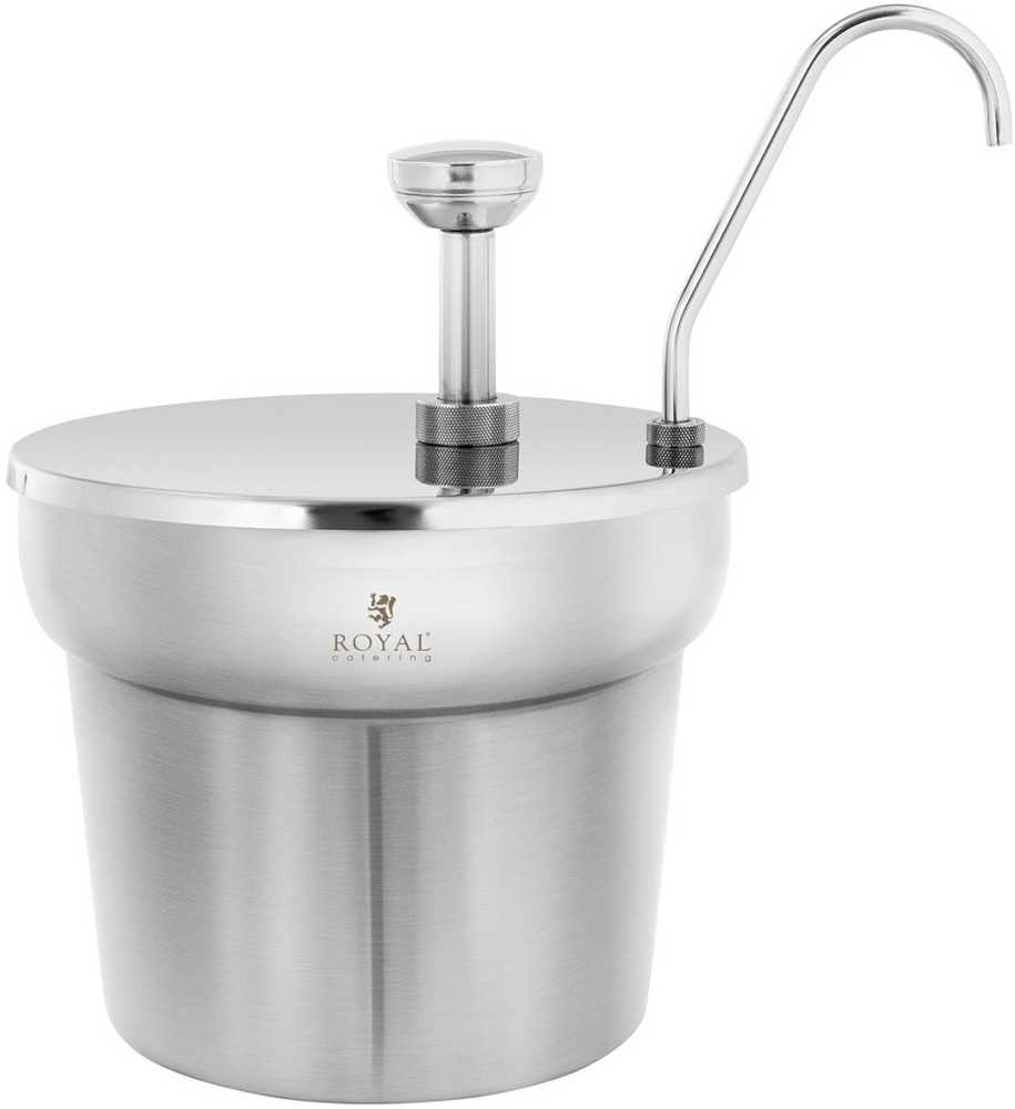 Royal Catering Kečupo padažo dozatorius su pompa, plieno, 6,6 l