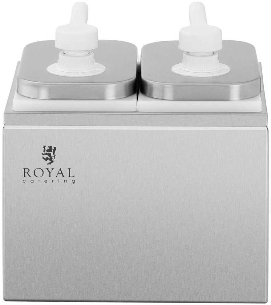 Royal Catering Dvigubas dozatorius padažams su nerūdijančio plieno pompa, 2 x 2 l