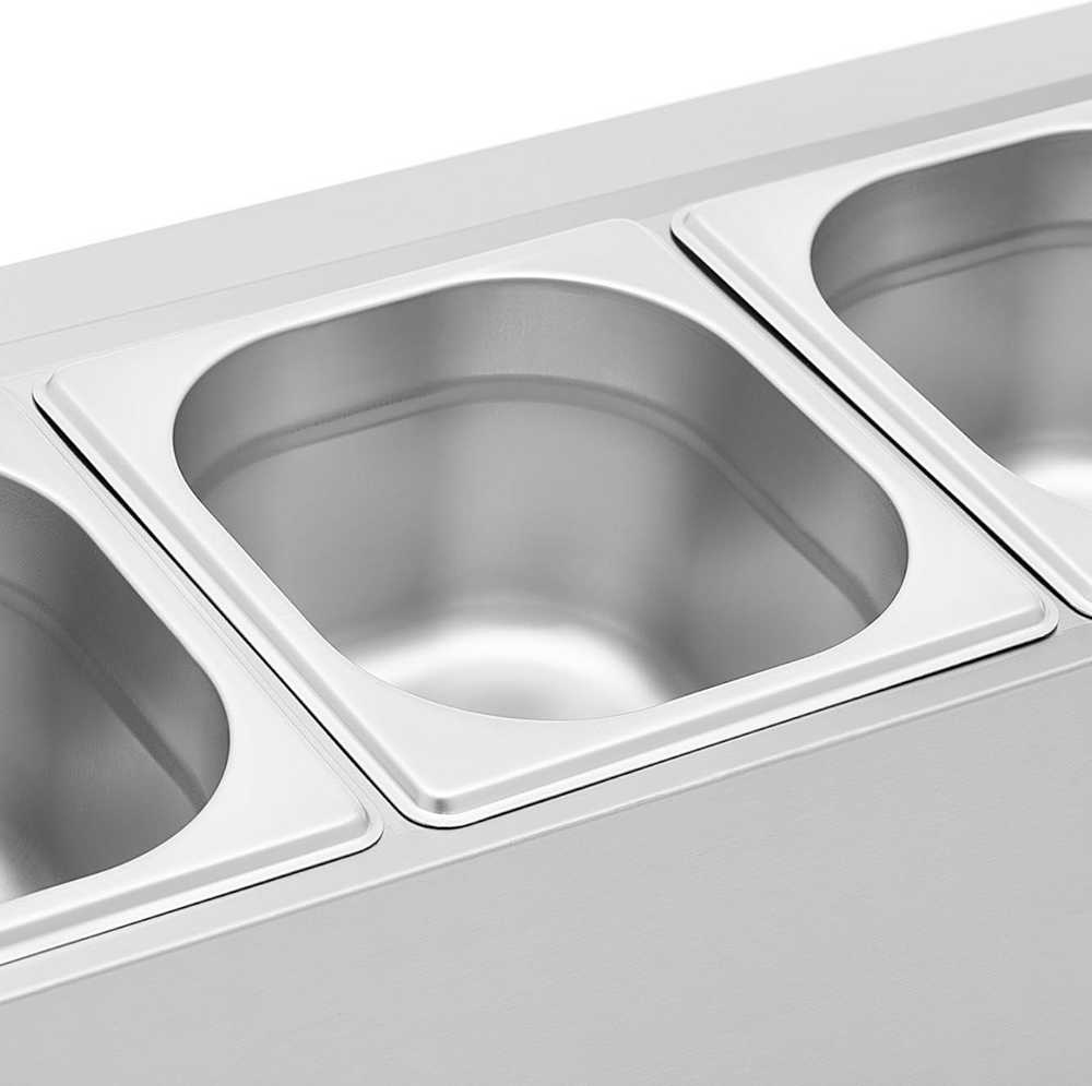 Royal Catering Vitrinos stendas maitinimo indams 6 x GN 1/6 11,4 l + konteineriai su dangteliais