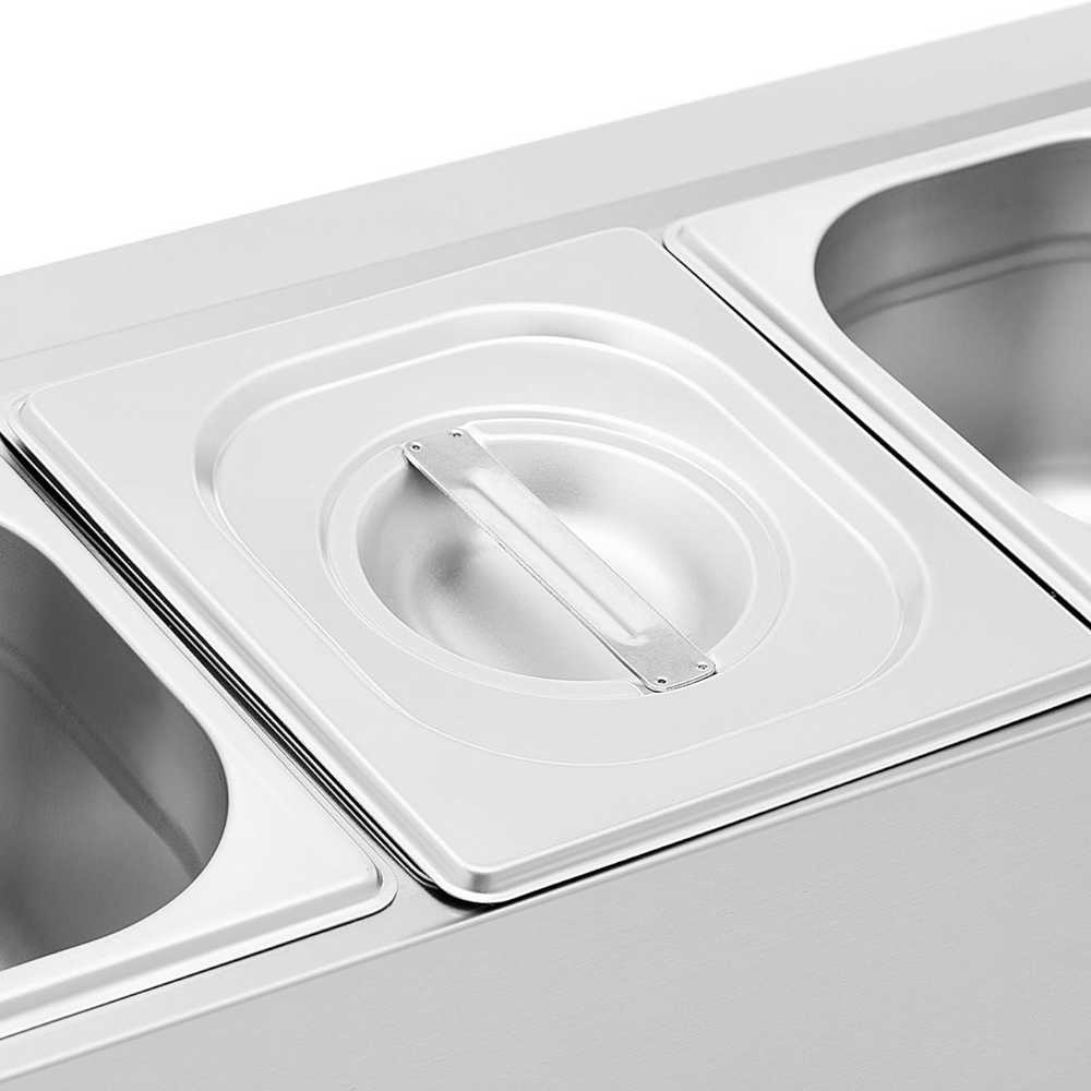Royal Catering Vitrinos stendas maitinimo indams 6 x GN 1/6 11,4 l + konteineriai su dangteliais