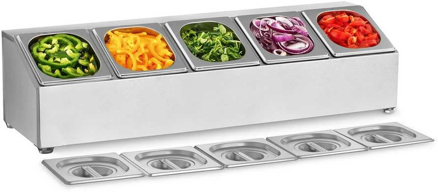 Royal Catering Stovas maitinimo konteineriams 5 x GN1/6 + 5 x konteineriai