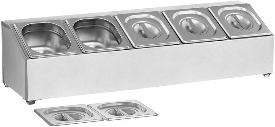 Royal Catering Stovas maitinimo konteineriams 5 x GN1/6 + 5 x konteineriai