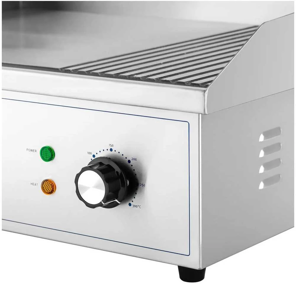 Royal Catering Elektrinė kepsninė, lygi, griovelio plokštė, 548 x 350 mm, 3000 W