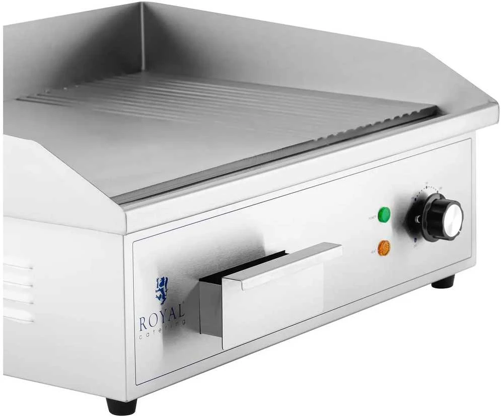 Royal Catering Elektrinė kepsninė, lygi, griovelio plokštė, 548 x 350 mm, 3000 W