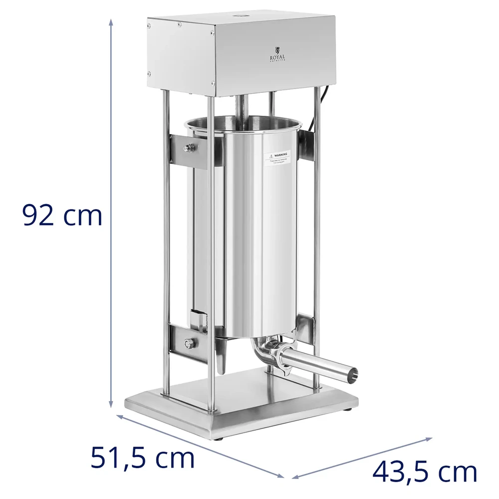 Royal Catering Elektrinis vertikalus dešrų kimštuvas, 4 piltuvėliai, 25 l, 350 W