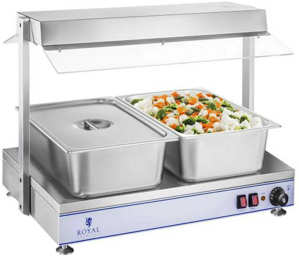 Royal Catering Elektrinės kaitlentės šildymo padėklas kompaktiškas 2 halogeninės lempos 1100W 230V