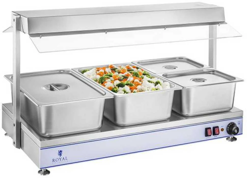 Royal Catering Elektrinės kaitlentės šildymo padėklas kompaktiškas 3 halogeninės lempos 1550W 230V