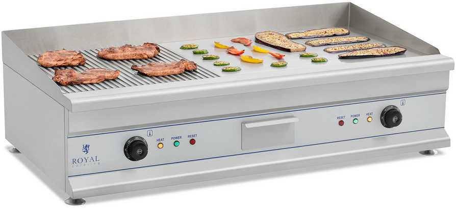 Royal Catering Elektrinis grilis 230V dvigubas didelis griovelis 100cm