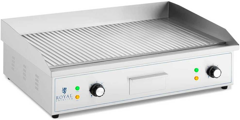 Royal Catering Elektrinė grilis, griovelio plokštė, 700 x 400 mm, 4400 W