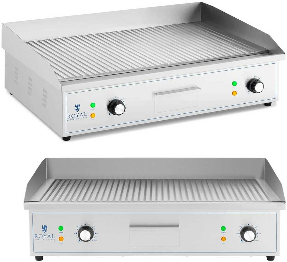 Royal Catering Elektrinė grilis, griovelio plokštė, 700 x 400 mm, 4400 W