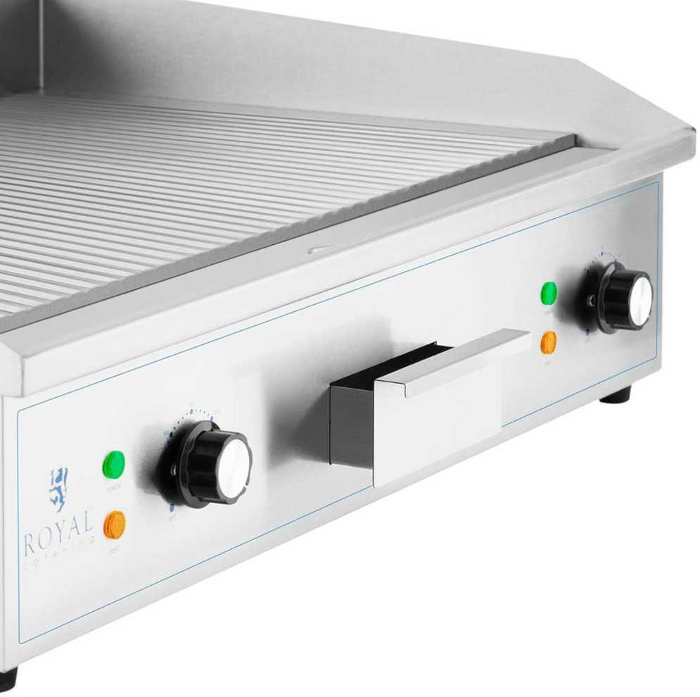 Royal Catering Elektrinė grilis, griovelio plokštė, 700 x 400 mm, 4400 W