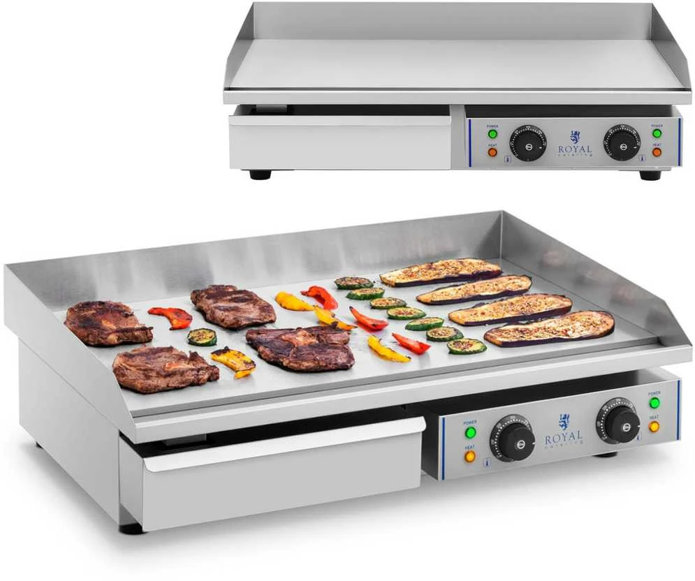 Royal Catering Elektrinis grilis aukštu kraštu, plotis 75 cm