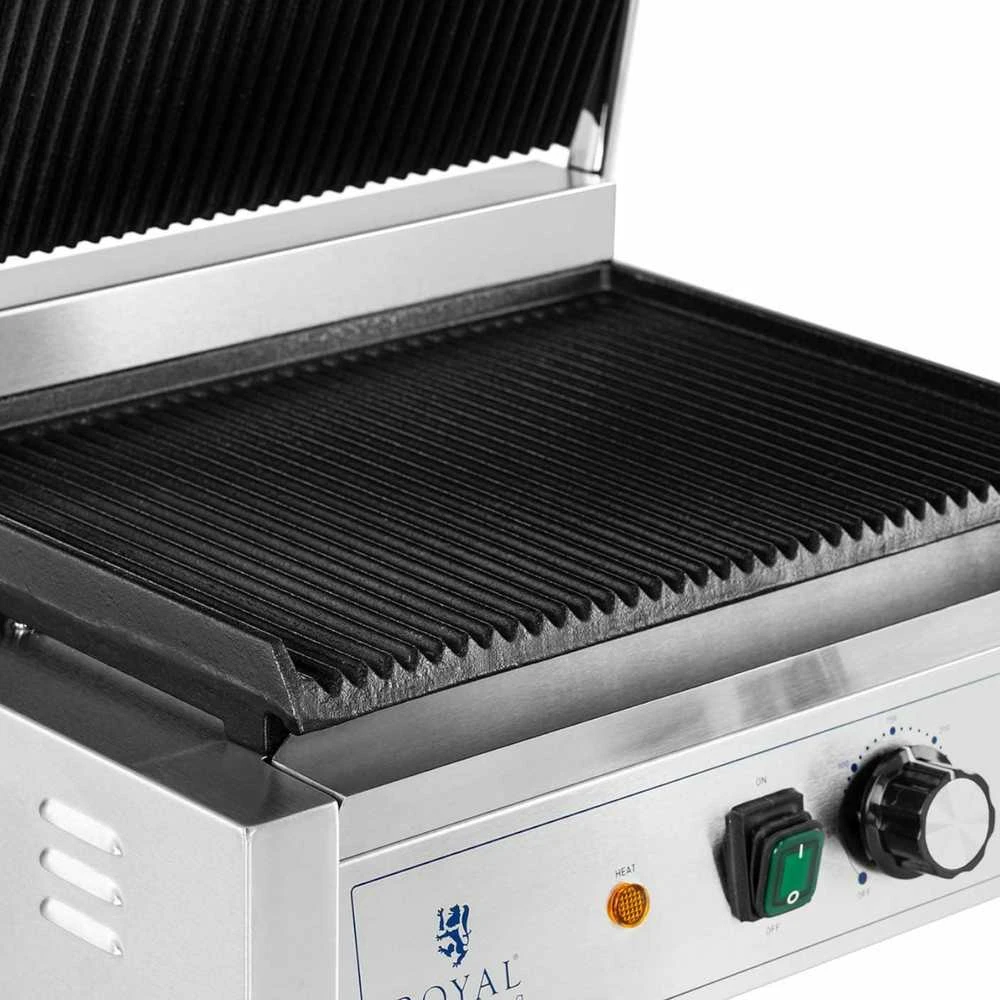 Royal Catering Briaunuotos elektrinės kontaktinės grotelės 33 x 22 cm 2200 W