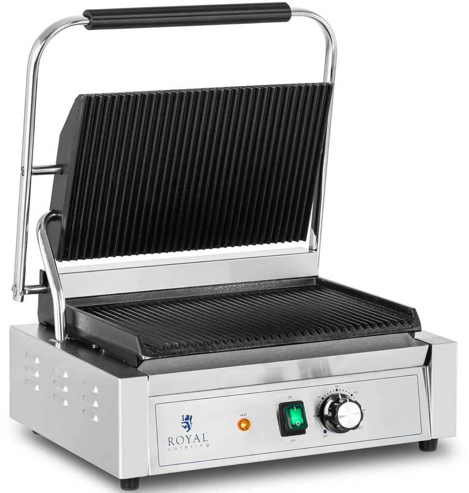 Royal Catering Briaunuotos elektrinės kontaktinės grotelės 33 x 22 cm 2200 W