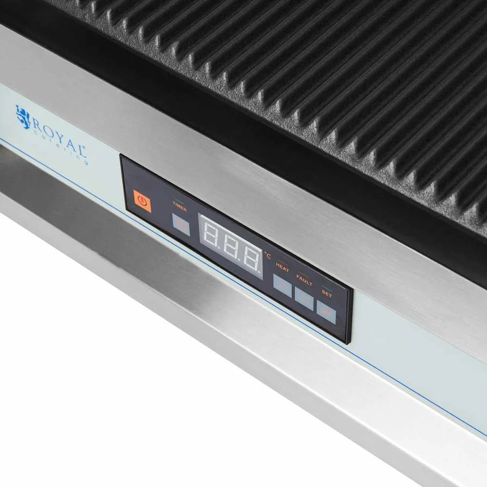 Royal Catering Elektroniniu būdu valdomos griovelinės kontaktinės grotelės 34 x 23 cm 2200 W